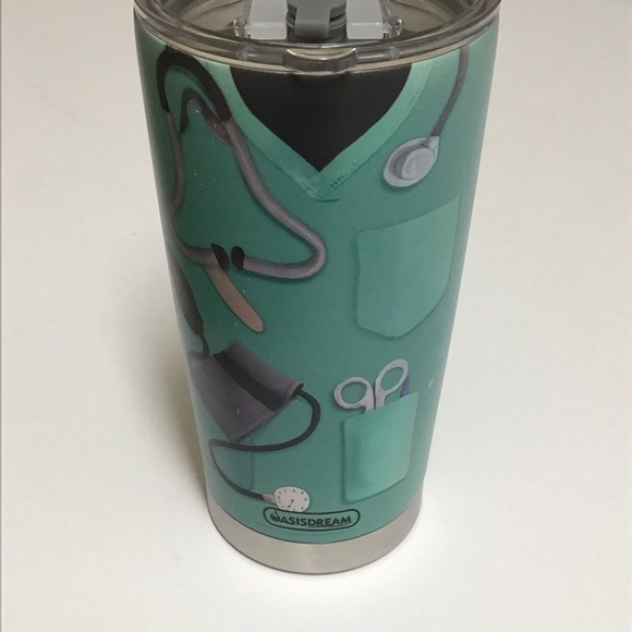 Nurse Travel Mug Tumbler Coffee Cup Lid Double Wall Vacuum 20 oz Aqua Stainless - Picture 14 of 16